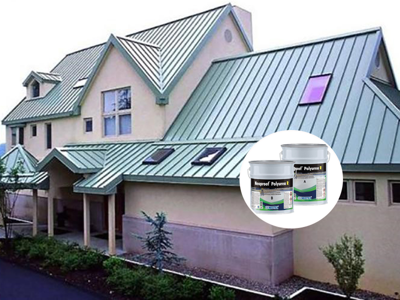 quy trình chống thấm sàn mái tôn sử dụng neoproof polyurea R chi tiết