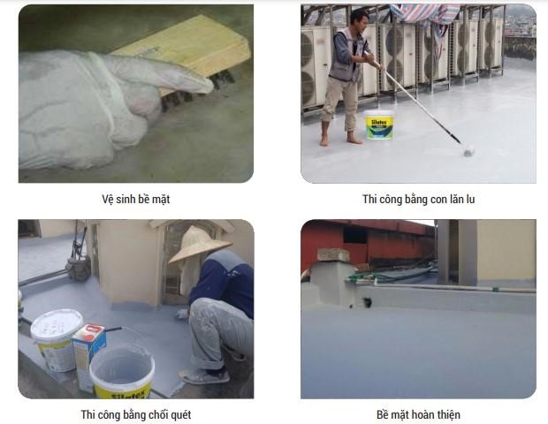 cách chống thấm mái lộ thiên bằng Siatex Super
