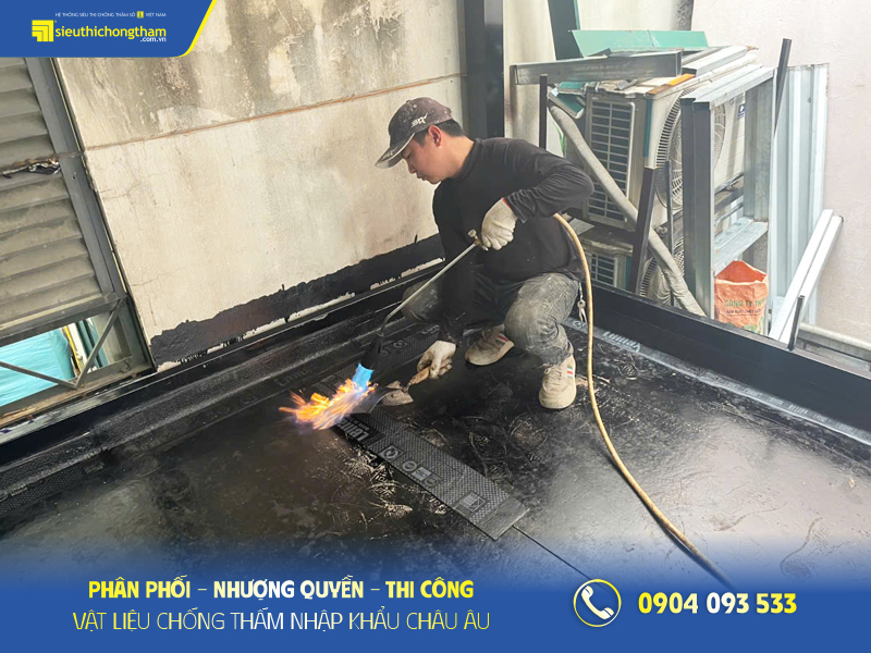 Quy trình thi công màng khò chống thấm cho độ bền trên 10 năm Thi công màng khò chống thấm