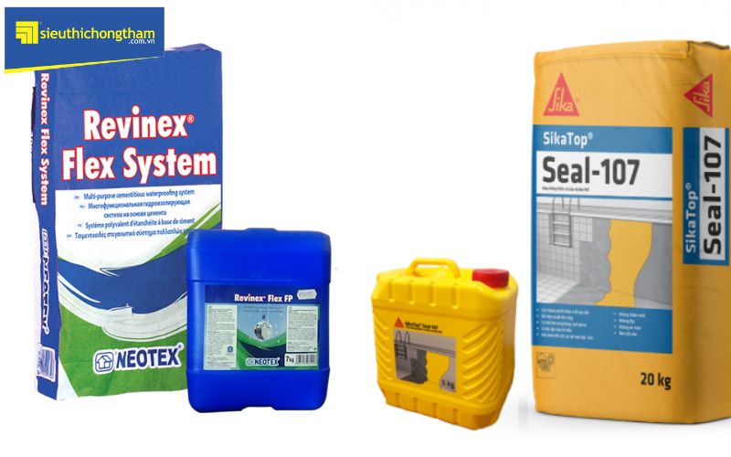 Revinex Flex FP và Sika Topseal 107 là hai vật liệu chống thấm có mức giá gần ngang nhau