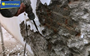xử lý chống thấm âm, Chống thấm ngược cho tường cũ cần đục bỏ lớp vữa cũ, trát lại vữa mới để có hiệu quả tốt nhất