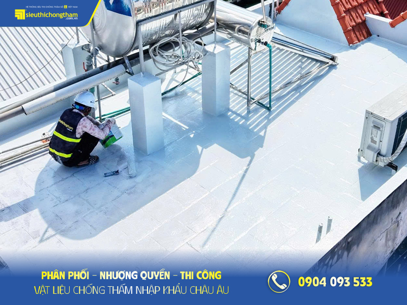 Quét chống thấm mái đã lát gạch