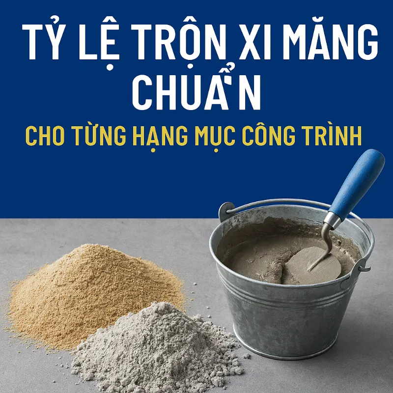 TỶ LỆ TRỘN XI MĂNG CHUẨN CHO TỪNG HẠNG MỤC CÔNG TRÌNH