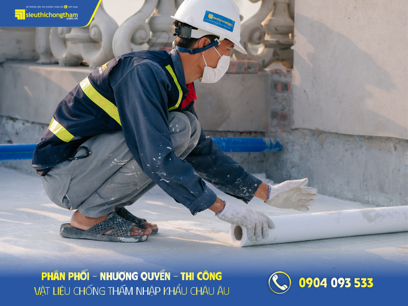 Trải lưới Neotextile chống thấm sàn mái