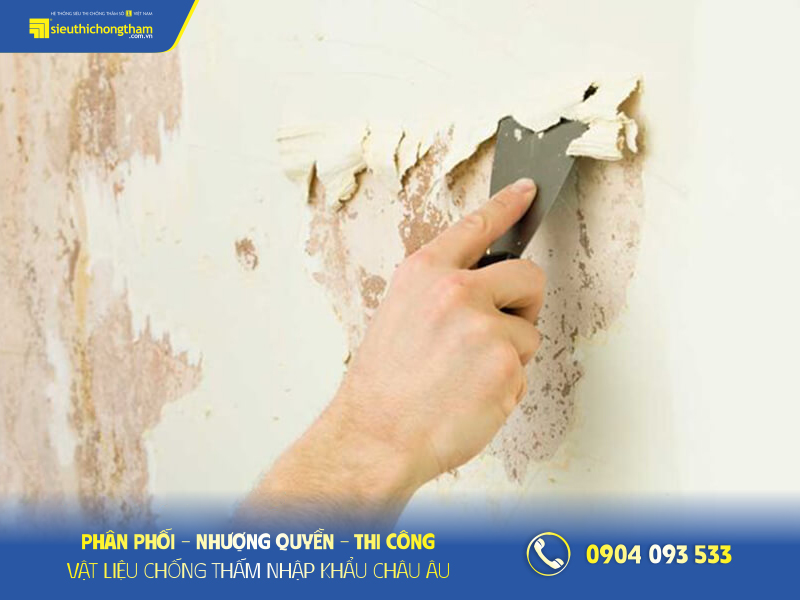 Xử lý tường ẩm mốc, bong tróc